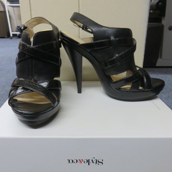 Calvin Klein High Heel Platform Sandals - Picture 3 of 10